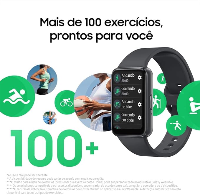 Smartwatch Samsung Galaxy Fit3 Display 1.6" Grafite Novo