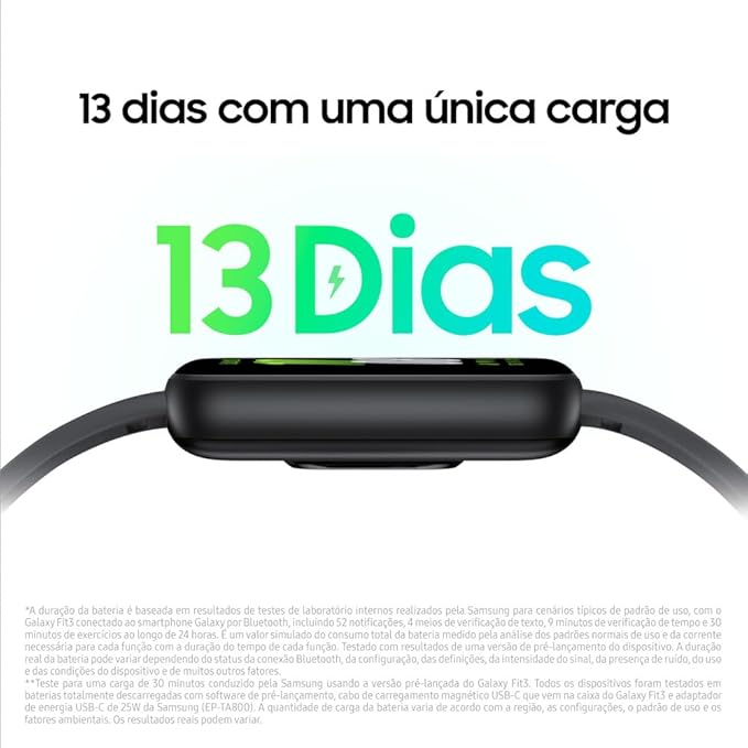 Smartwatch Samsung Galaxy Fit3 Display 1.6" Grafite Novo